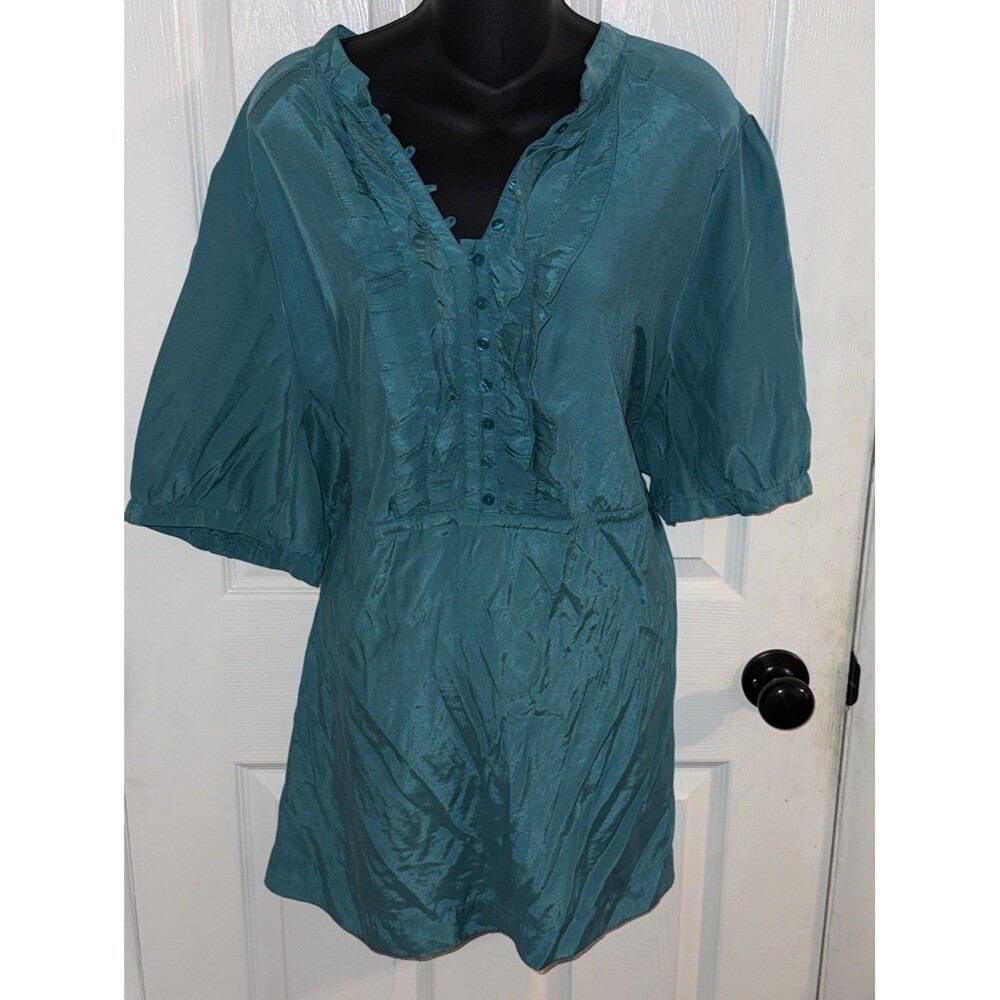 Apt. 9 Women’s 3X Plus Teal Solid Blouse
